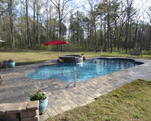 Cairo saltwater pool designed with fresh blue water and elegant decking.